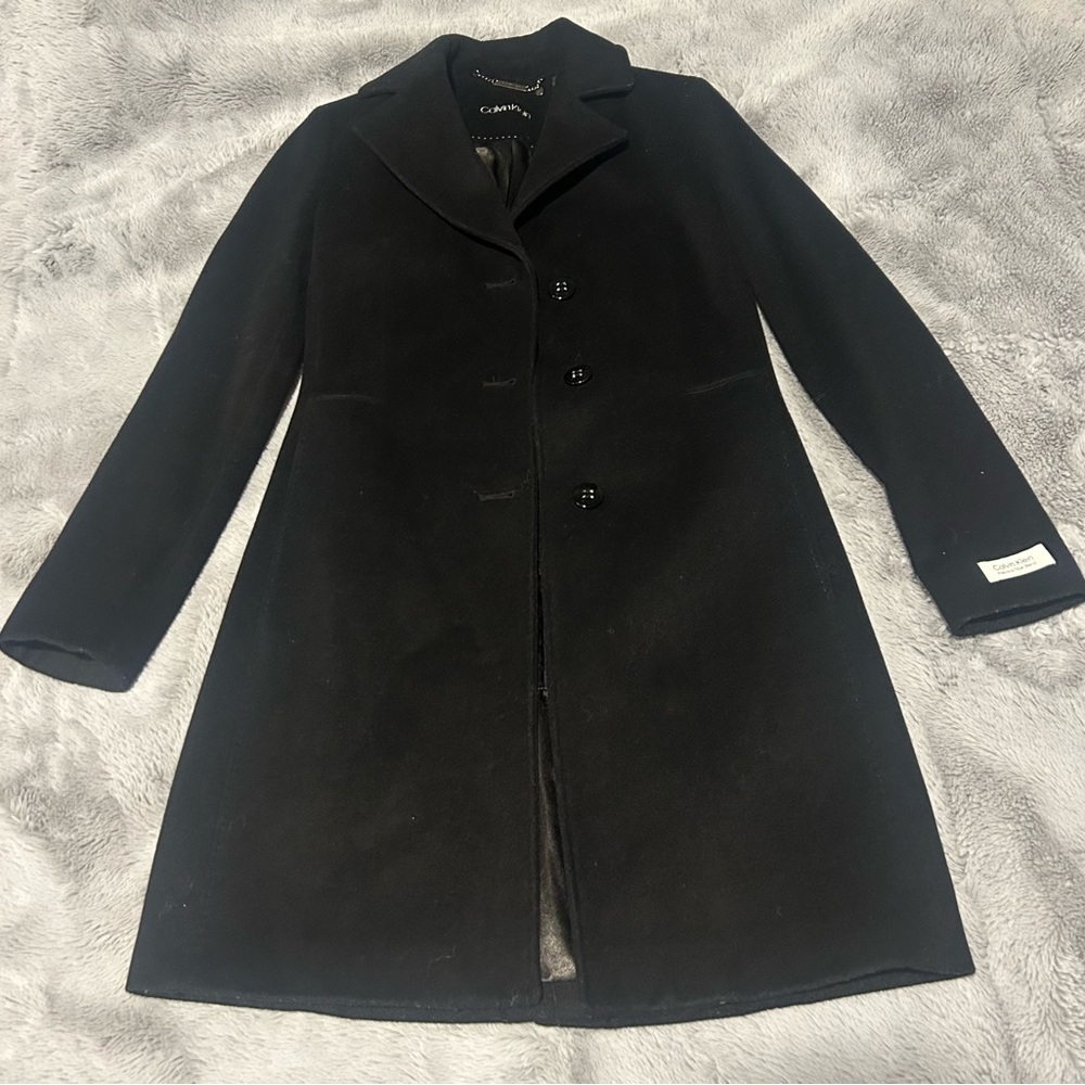 Calvin Klein Women's Elegant Black Trench Coat